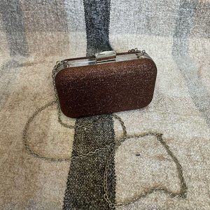 Copper Glitter Rectangular Evening Bag